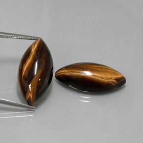 カラットの天然ゴールドブラウンTiger's Eye（24.9×12.1 mm・マーキス）