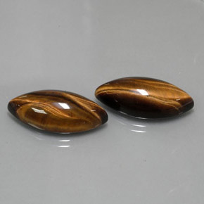 カラットの天然ゴールドブラウンTiger's Eye（24.9×12.1 mm・マーキス）