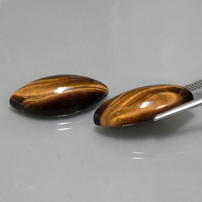 カラットの天然ゴールドブラウンTiger's Eye（24.9×12.1 mm・マーキス）
