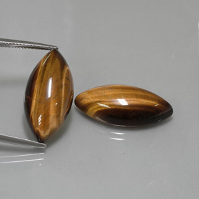 カラットの天然ゴールドブラウンTiger's Eye（24.8×12.1 mm・マーキス）