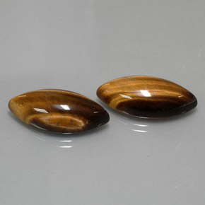 カラットの天然ゴールドブラウンTiger's Eye（24.8×12.1 mm・マーキス）