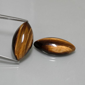 カラットの天然ゴールドブラウンTiger's Eye（24.8×12.1 mm・マーキス）