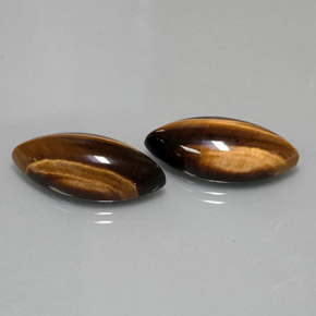 カラットの天然ゴールドブラウンTiger's Eye（24.8×12.1 mm・マーキス）