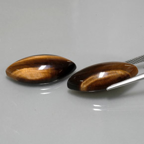 カラットの天然ゴールドブラウンTiger's Eye（24.8×12.1 mm・マーキス）