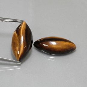 カラットの天然ゴールドブラウンTiger's Eye（24.9×12.2 mm・マーキス）