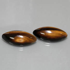 カラットの天然ゴールドブラウンTiger's Eye（24.9×12.2 mm・マーキス）