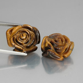 カラットの天然ゴールドブラウンTiger's Eye（15×13.9 mm・ファンシーシェイプ）