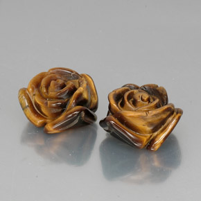 カラットの天然ゴールドブラウンTiger's Eye（15×13.9 mm・ファンシーシェイプ）
