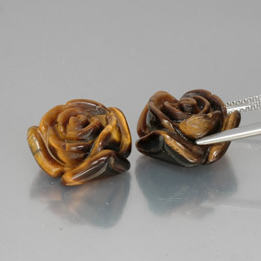 カラットの天然ゴールドブラウンTiger's Eye（15×13.9 mm・ファンシーシェイプ）