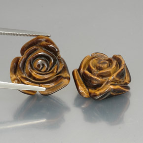 カラットの天然ゴールドブラウンTiger's Eye（15.3×14 mm・ファンシーシェイプ）