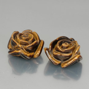 カラットの天然ゴールドブラウンTiger's Eye（15.3×14 mm・ファンシーシェイプ）