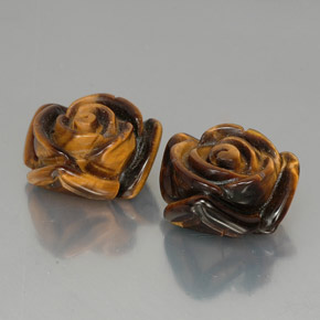 カラットの天然ゴールドブラウンTiger's Eye（16×16 mm・ファンシーシェイプ）