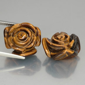 カラットの天然ゴールドブラウンTiger's Eye（16×15.9 mm・ファンシーシェイプ）