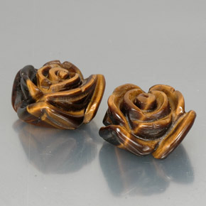 カラットの天然ゴールドブラウンTiger's Eye（16×15.9 mm・ファンシーシェイプ）