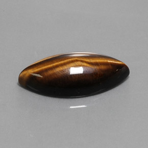 13.03カラットの天然ゴールドブラウンTiger's Eye（24.8×12.1 mm・マーキス）