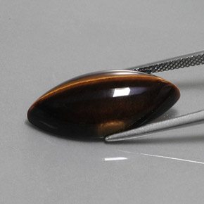 13.51カラットの天然ゴールドブラウンTiger's Eye（24.9×12.2 mm・マーキス）