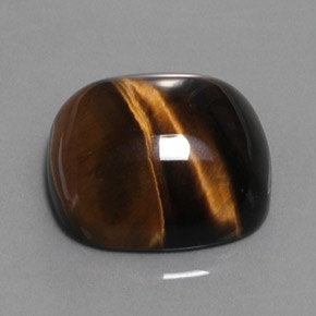 28.03カラットの天然ゴールドブラウンTiger's Eye（19.9×19.9 mm・クッションカット）