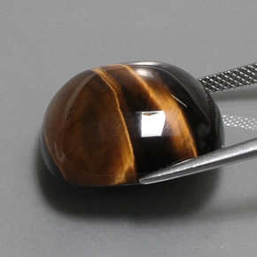 28.03カラットの天然ゴールドブラウンTiger's Eye（19.9×19.9 mm・クッションカット）