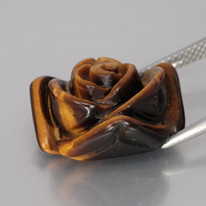 12.07カラットの天然ゴールドブラウンタイガーズアイ、ファンシーシェイプ、オペーク