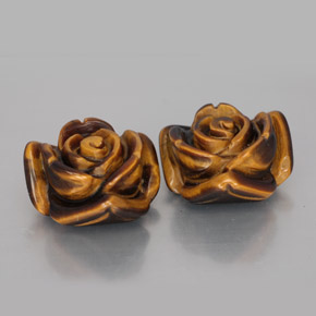 カラットの天然ゴールドブラウンTiger's Eye（15.8×15.5 mm・ファンシーシェイプ）