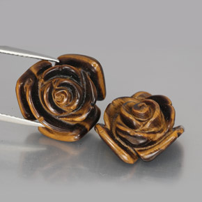 カラットの天然ゴールドブラウンTiger's Eye（16.1×15.5 mm・ファンシーシェイプ）