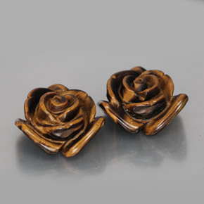 カラットの天然ゴールドブラウンTiger's Eye（16.1×15.5 mm・ファンシーシェイプ）