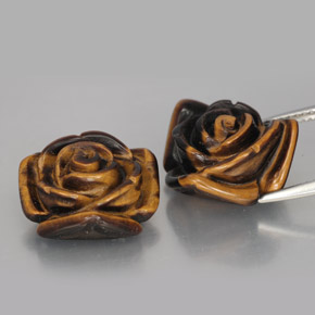 カラットの天然ゴールドブラウンTiger's Eye（16.1×15.5 mm・ファンシーシェイプ）
