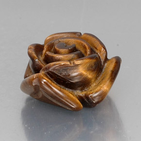 11.88カラットの天然ゴールドブラウンTiger's Eye（15.3×15.1 mm・ファンシーシェイプ）