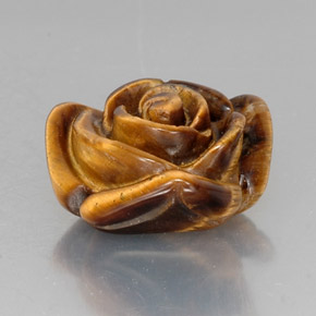 10.53カラットの天然ゴールドブラウンTiger's Eye（15.6×15.1 mm・ファンシーシェイプ）