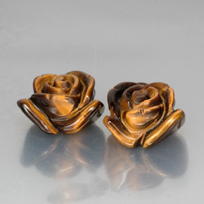 カラットの天然ゴールドブラウンTiger's Eye（18.9×14.5 mm・ファンシーシェイプ）