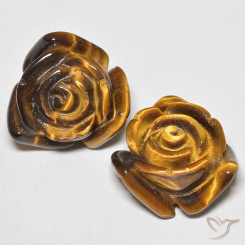 Shop natural 24.80ct ゴールドブラウン タイガーズアイ gems, フラワーカット, from タイ at GemSelect. In stock, global shipping!