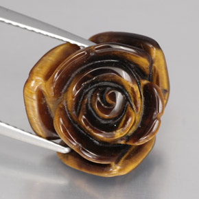 11.90カラットの天然ゴールドブラウンTiger's Eye（15.4×15 mm・ファンシーシェイプ）