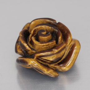 11.90カラットの天然ゴールドブラウンTiger's Eye（15.4×15 mm・ファンシーシェイプ）