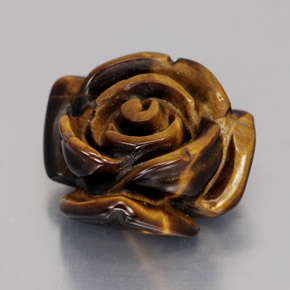 12.49カラットの天然ゴールドブラウンTiger's Eye（15.8×15.1 mm・ファンシーシェイプ）
