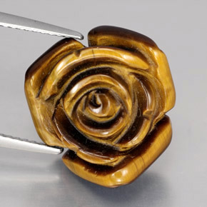 12.47カラットの天然ゴールドブラウンTiger's Eye（15.8×15 mm・ファンシーシェイプ）