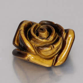 12.47カラットの天然ゴールドブラウンTiger's Eye（15.8×15 mm・ファンシーシェイプ）