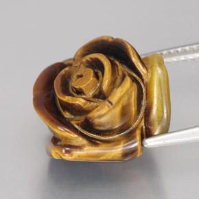11.74カラットの天然ゴールドブラウンTiger's Eye（15.5×14.6 mm・ファンシーシェイプ）