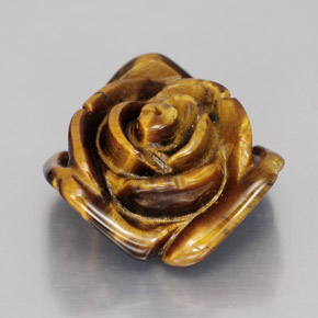11.62カラットの天然ゴールドブラウンTiger's Eye（16.1×15.6 mm・ファンシーシェイプ）