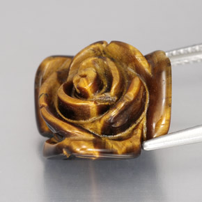 11.62カラットの天然ゴールドブラウンTiger's Eye（16.1×15.6 mm・ファンシーシェイプ）