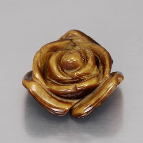 10.60カラットの天然ゴールドブラウンTiger's Eye（15.8×15.6 mm・ファンシーシェイプ）
