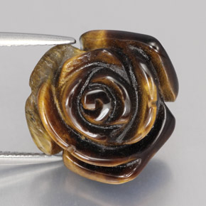11.76カラットの天然ゴールドブラウンTiger's Eye（15.4×15.4 mm・ファンシーシェイプ）