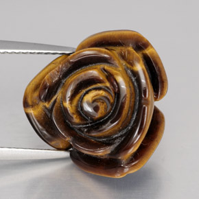 11.69カラットの天然ゴールドブラウンTiger's Eye（15.6×15.3 mm・ファンシーシェイプ）