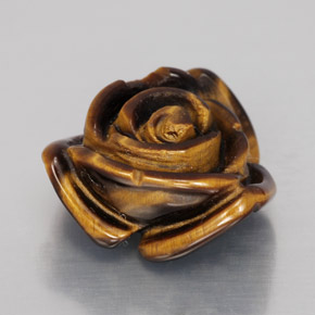 11.69カラットの天然ゴールドブラウンTiger's Eye（15.6×15.3 mm・ファンシーシェイプ）