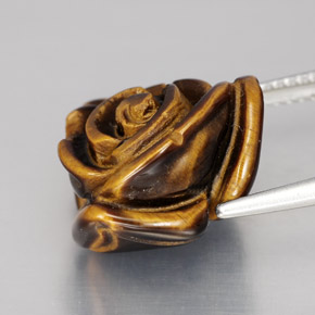 11.69カラットの天然ゴールドブラウンTiger's Eye（15.6×15.3 mm・ファンシーシェイプ）
