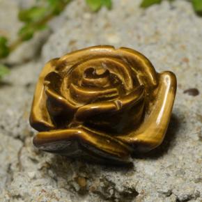 13.31カラットの天然ゴールドブラウンTiger's Eye（16.1×15.7 mm・フラワーカット）
