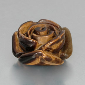11.08カラットの天然ゴールドブラウンTiger's Eye（15.6×15.1 mm・ファンシーシェイプ）