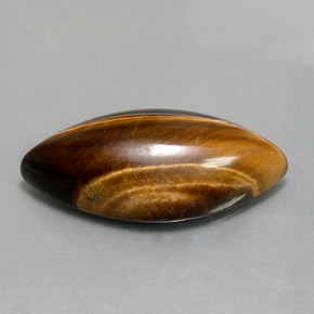 12.99カラットの天然ゴールドブラウンTiger's Eye（24.8×12 mm・マーキス）