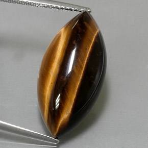 13.60カラットの天然ゴールドブラウンTiger's Eye（25×12.2 mm・マーキス）