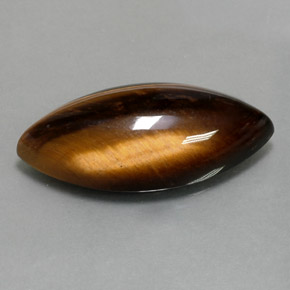 13.60カラットの天然ゴールドブラウンTiger's Eye（25×12.2 mm・マーキス）