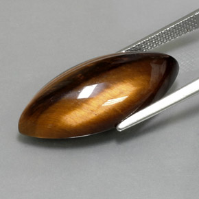 13.60カラットの天然ゴールドブラウンTiger's Eye（25×12.2 mm・マーキス）